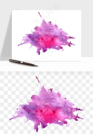 水彩泼墨涂鸦墨迹元素png免抠