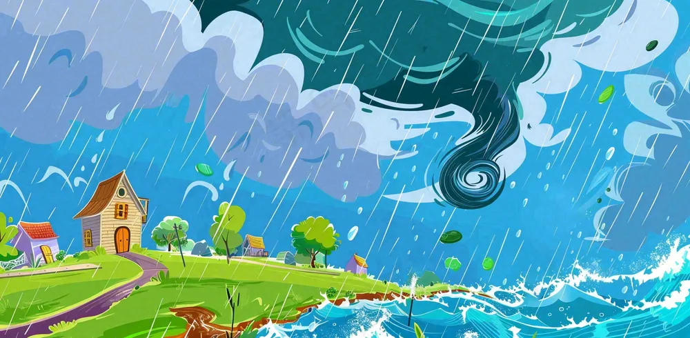 龙卷风自然灾害天气背景