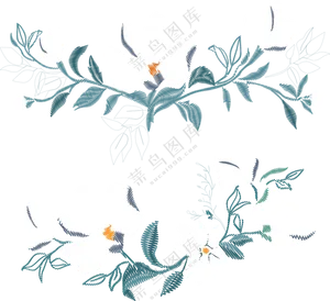 玉兰类花刺绣