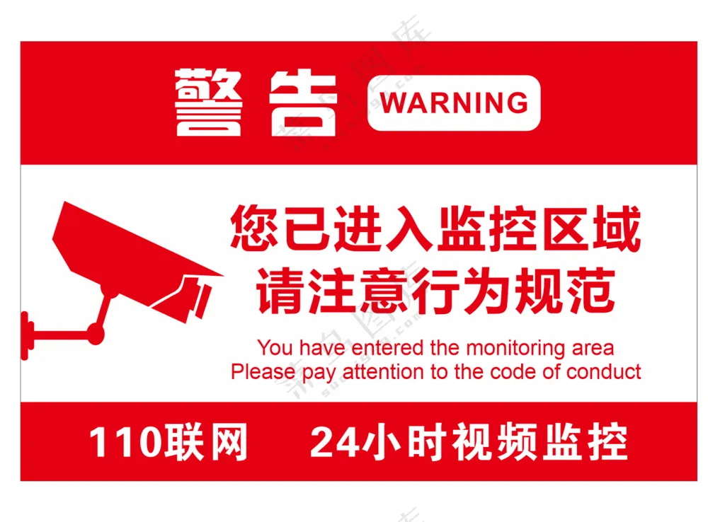 矢量监控区域提示牌