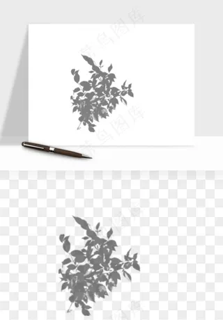 阴影植物窗户投影免抠元素