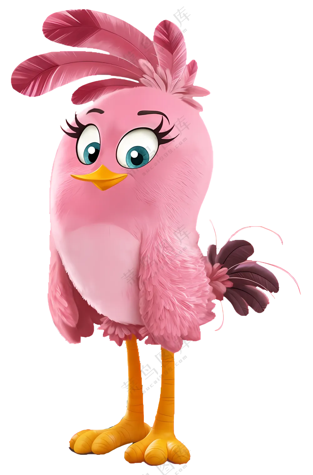 可爱的粉红色卡通鸟