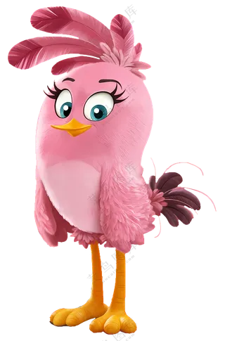 可爱的粉红色卡通鸟