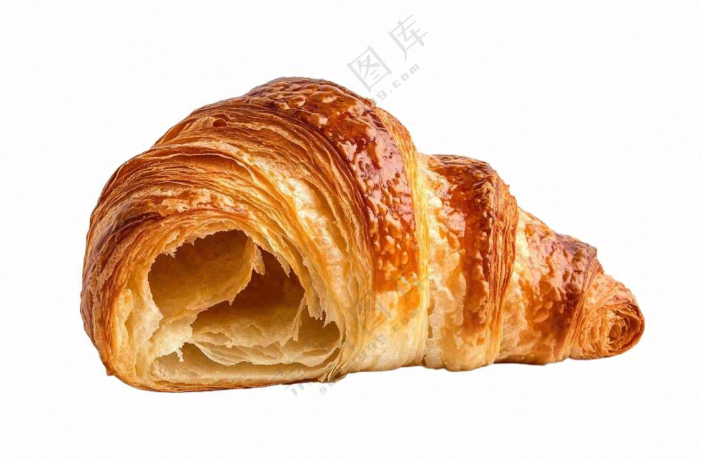牛角包面包摄影图免抠
