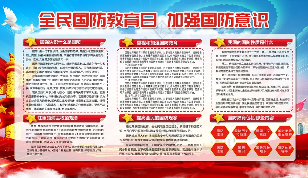 全民国防教育宣传海报