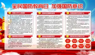全民国防教育宣传海报