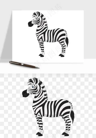 斑马动物png免抠