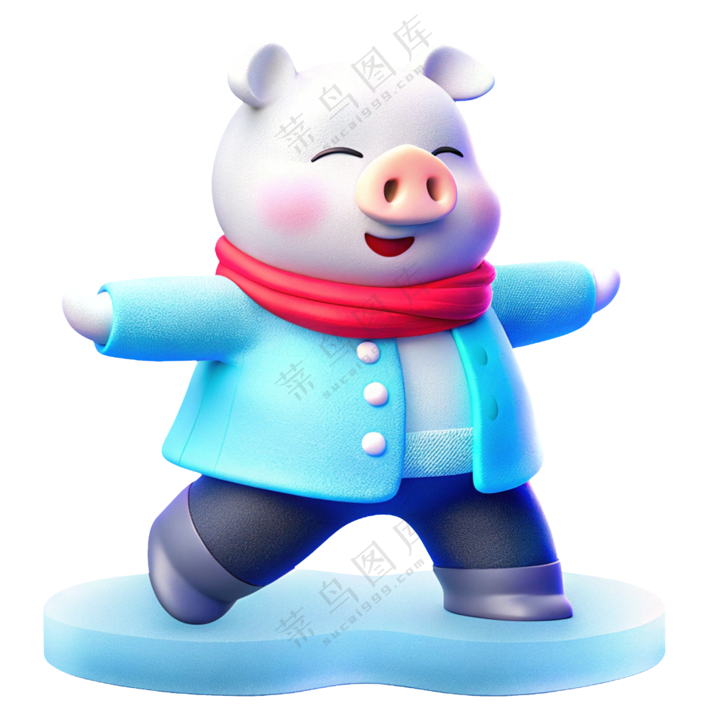 动物3D立体卡通可爱十二生肖戴围巾亥猪