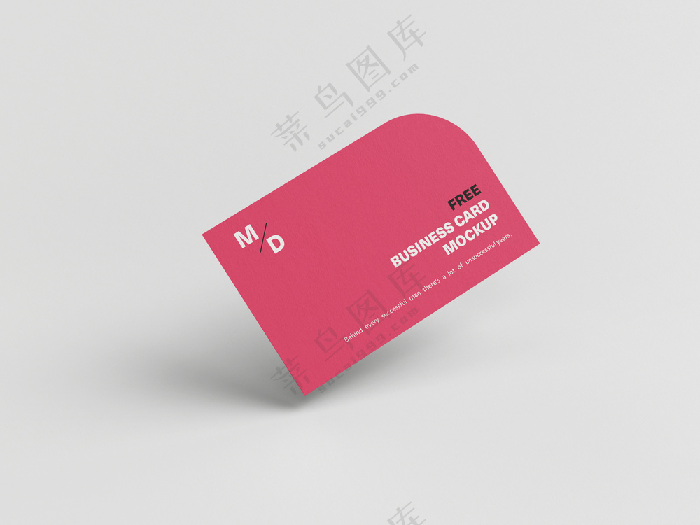 红色圆角名片样机6