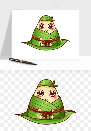 卡通表情粽子端午png免抠