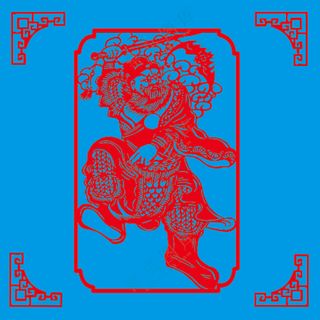 红色 传统 门神剪纸