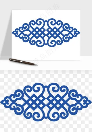 青花瓷花纹花卉图案png免抠