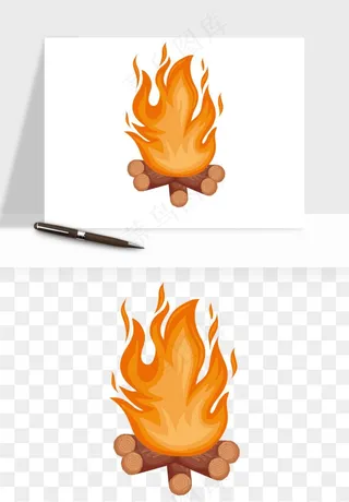 帐篷露营篝火png免抠