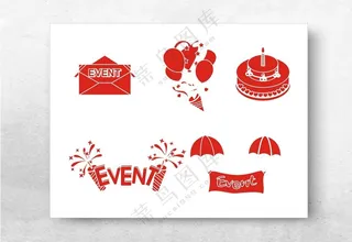 生日素材心形礼盒红色