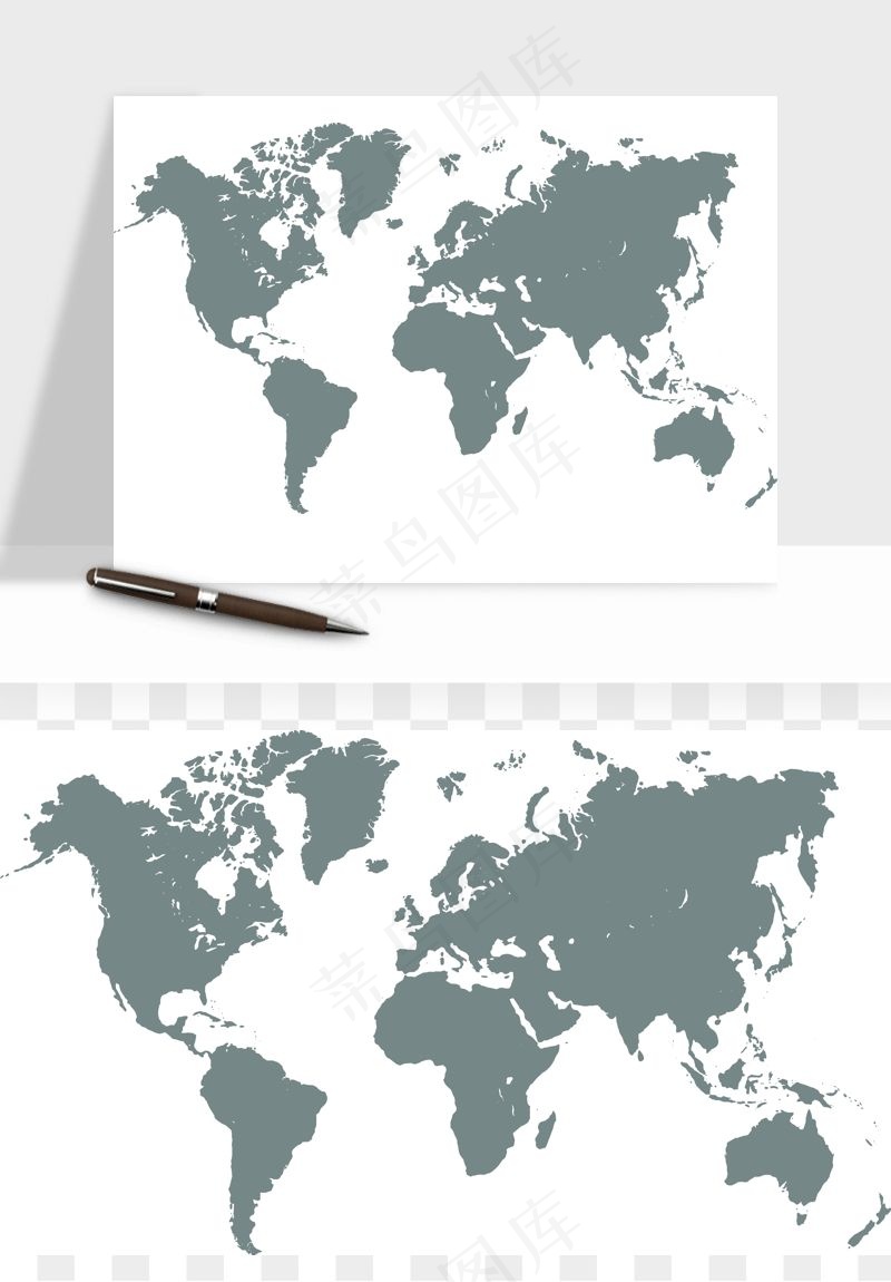世界地图矢量png免抠