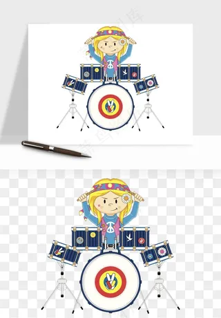 摇滚架子鼓乐器png免抠