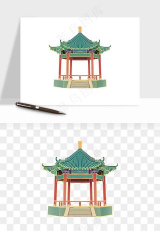 国潮风古建筑古楼古塔鼓楼psd,png免抠图