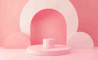 美妆护肤3d展台清新背景