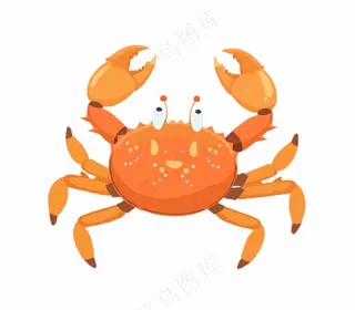 螃蟹海洋动物卡通插画免抠