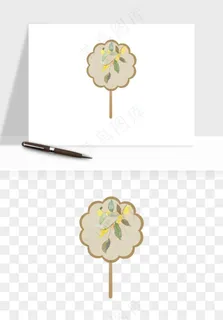 古风扇子元素png免抠