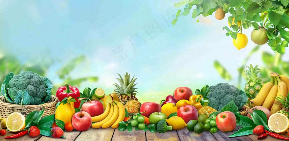 农林蔬果生鲜店水果店蔬菜店背景