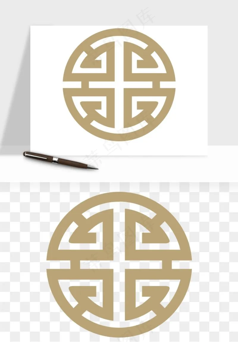 中式镂空古典图案png免抠