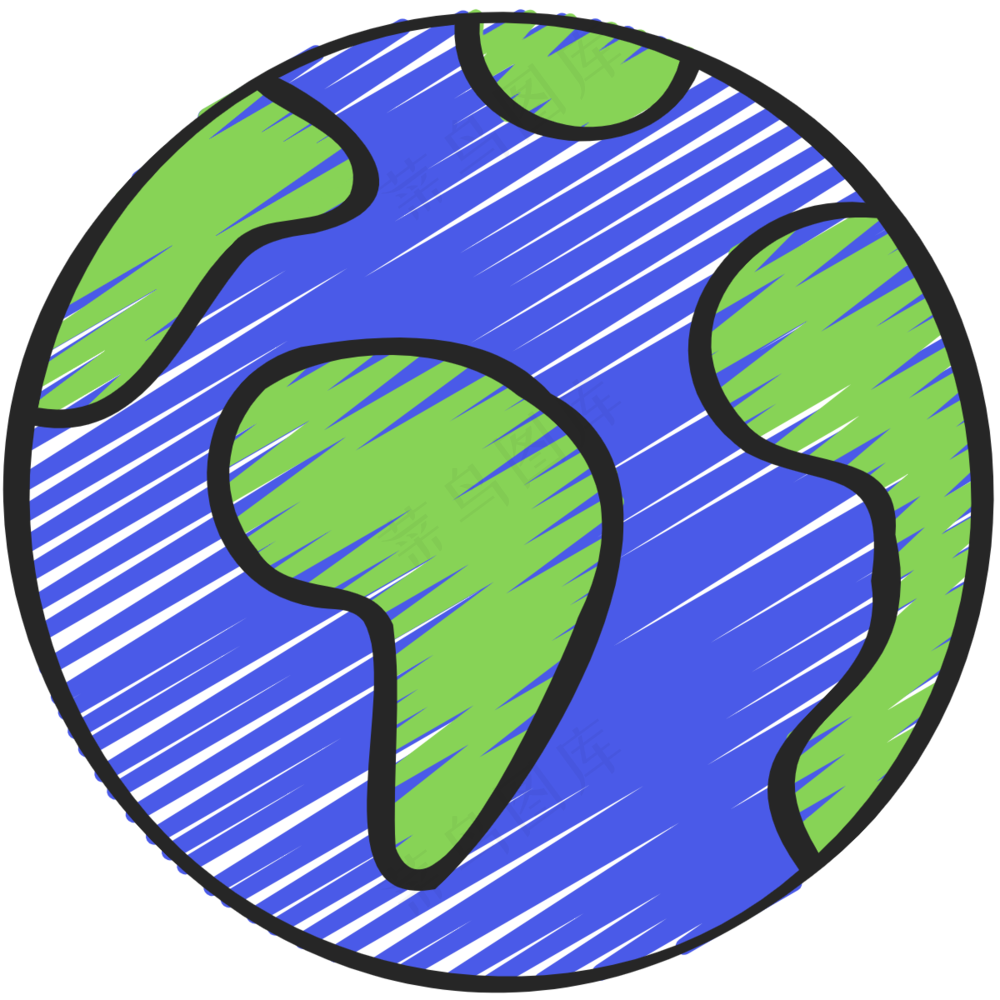 地球 铅笔手绘图标icon