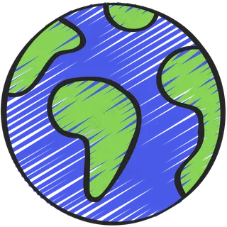 地球 铅笔手绘图标icon