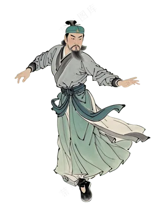 免抠中国风水墨画舞蹈人物