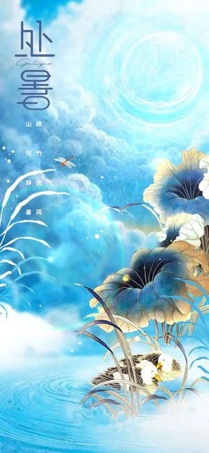 复古传统处暑节气海报