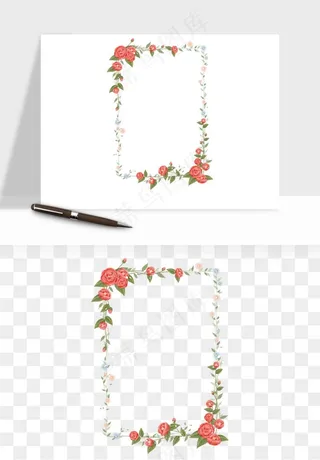 植物花卉边框装饰png免抠