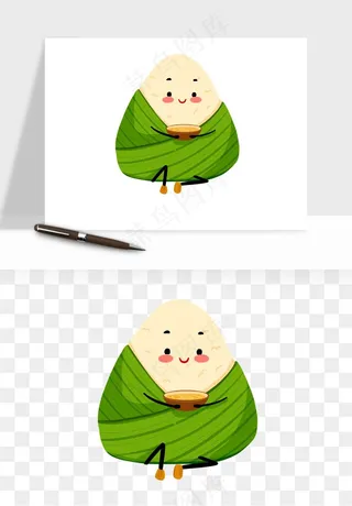 卡通表情粽子端午png免抠