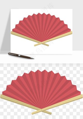 古风扇子元素png免抠