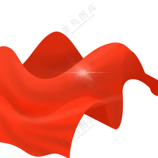 星光闪耀的红绸子装饰元素免抠图片