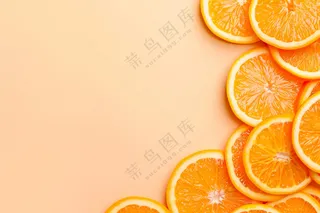 新鲜橙片背景图片