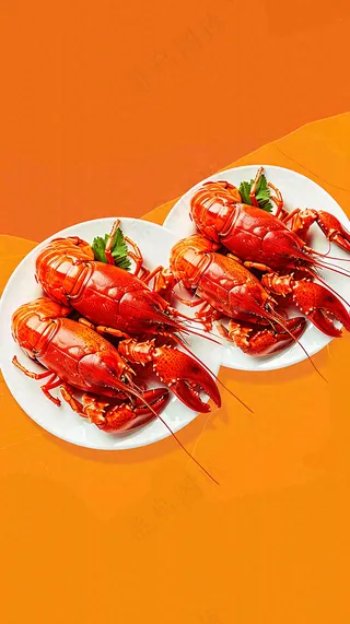 中餐美食小龙虾背景