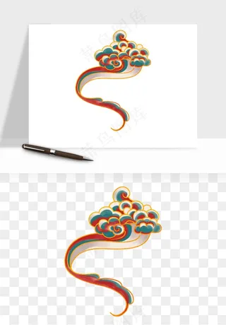 国潮敦煌云纹祥云云彩png免抠
