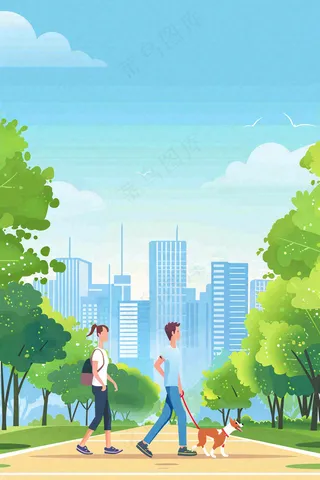 文明养狗宠物遛狗小区物业背景