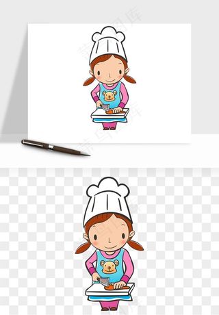 手绘厨师大厨png免抠