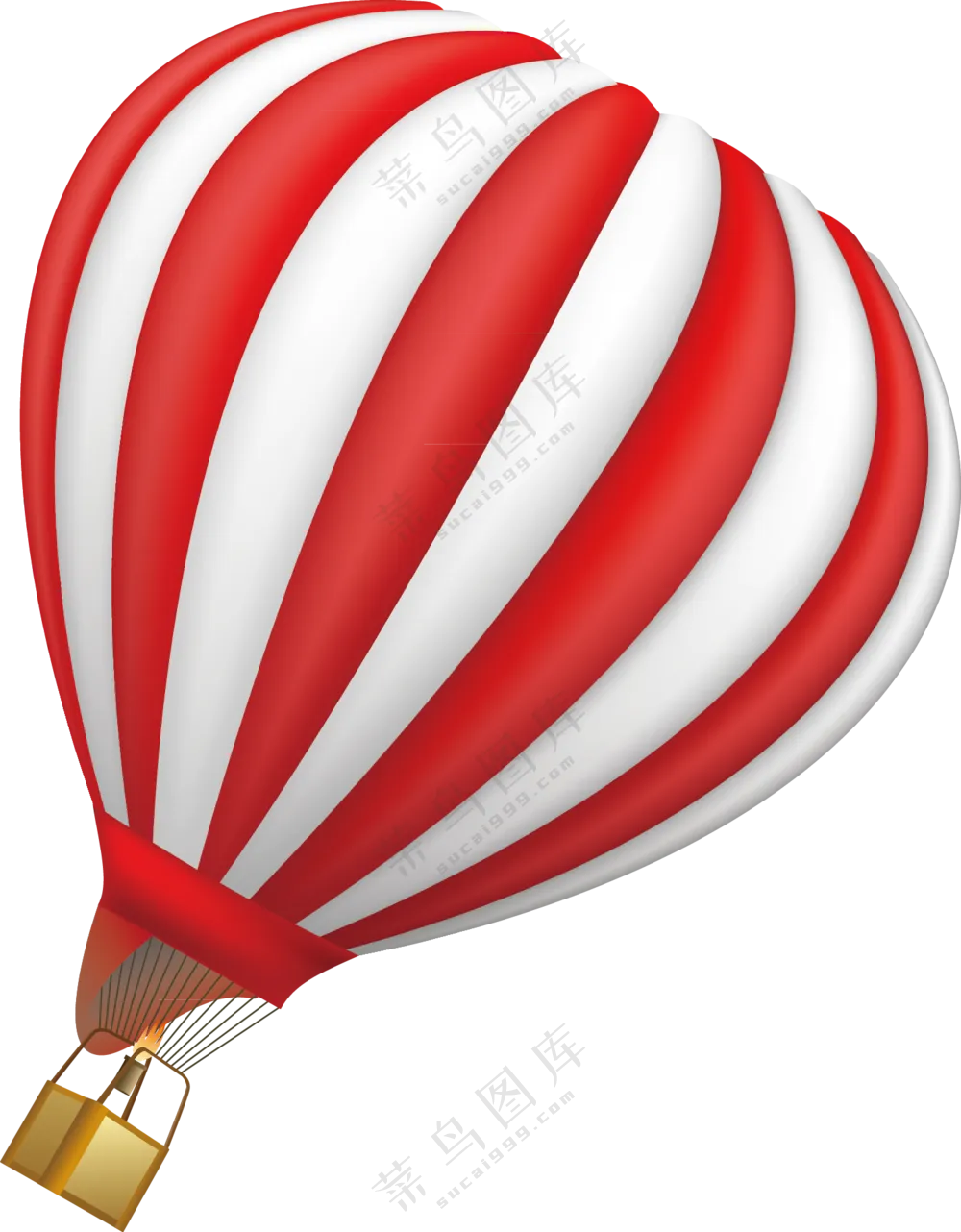 红白色热气球装饰元素免抠图片素材