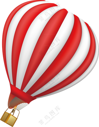 红白色热气球装饰元素免抠图片素材