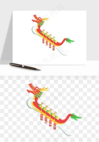赛龙舟粽子船端午节png免抠