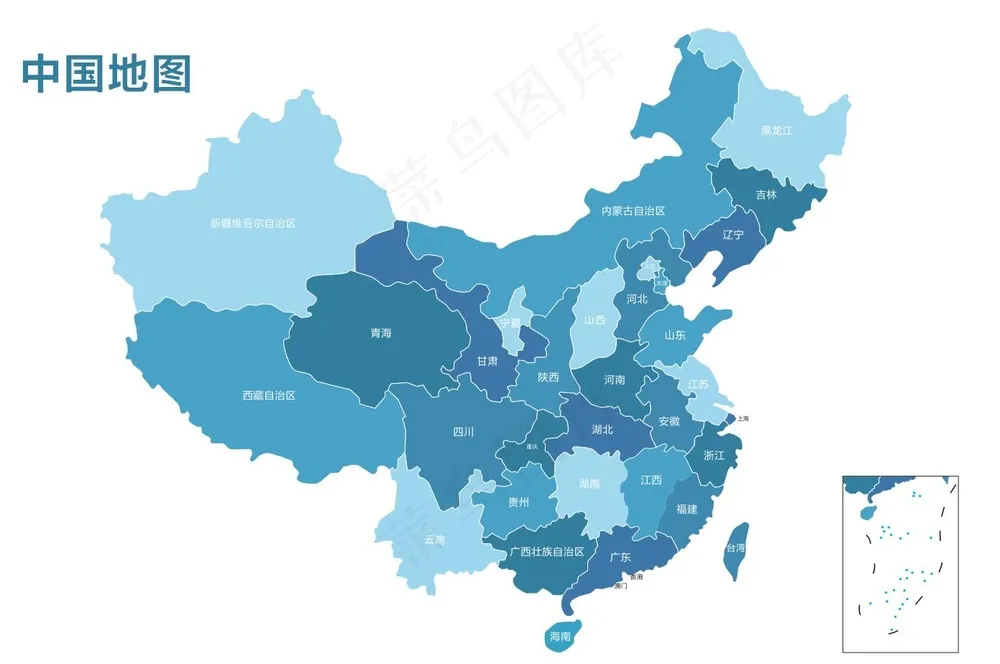 中国地图简化版（适合雕刻）