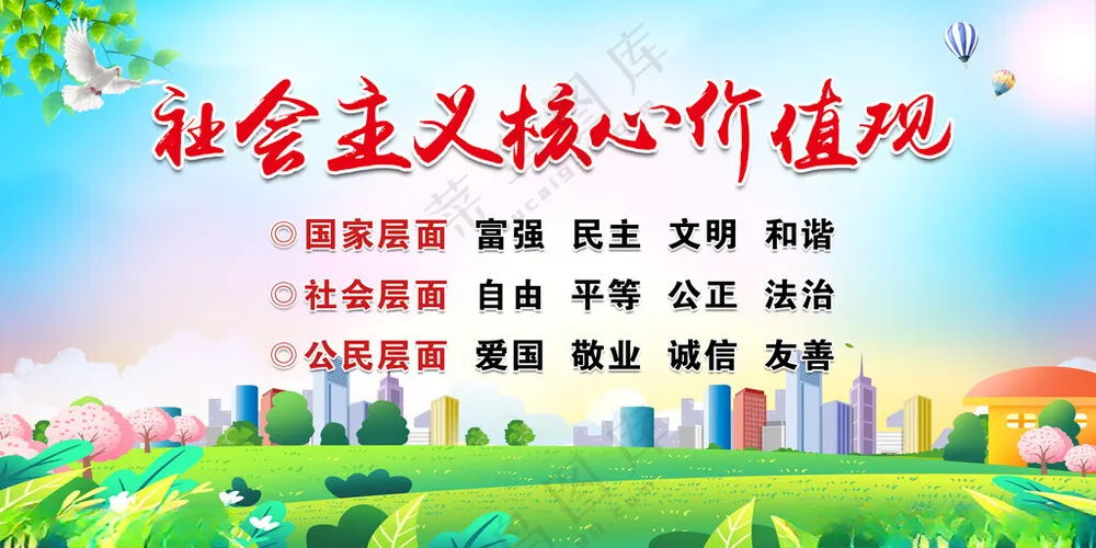 24核心价值观价值观宣传栏海报