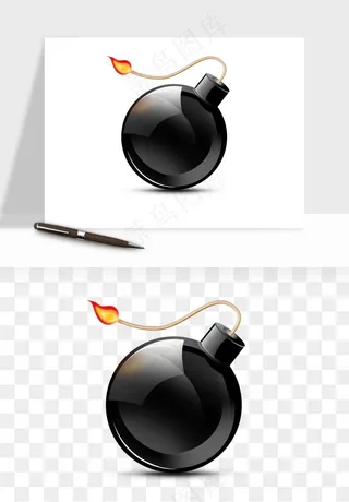 卡通地雷炸弹png免抠