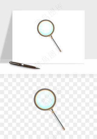 手绘放大镜镜片png免抠