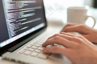 工作商务电脑咖啡摄影图