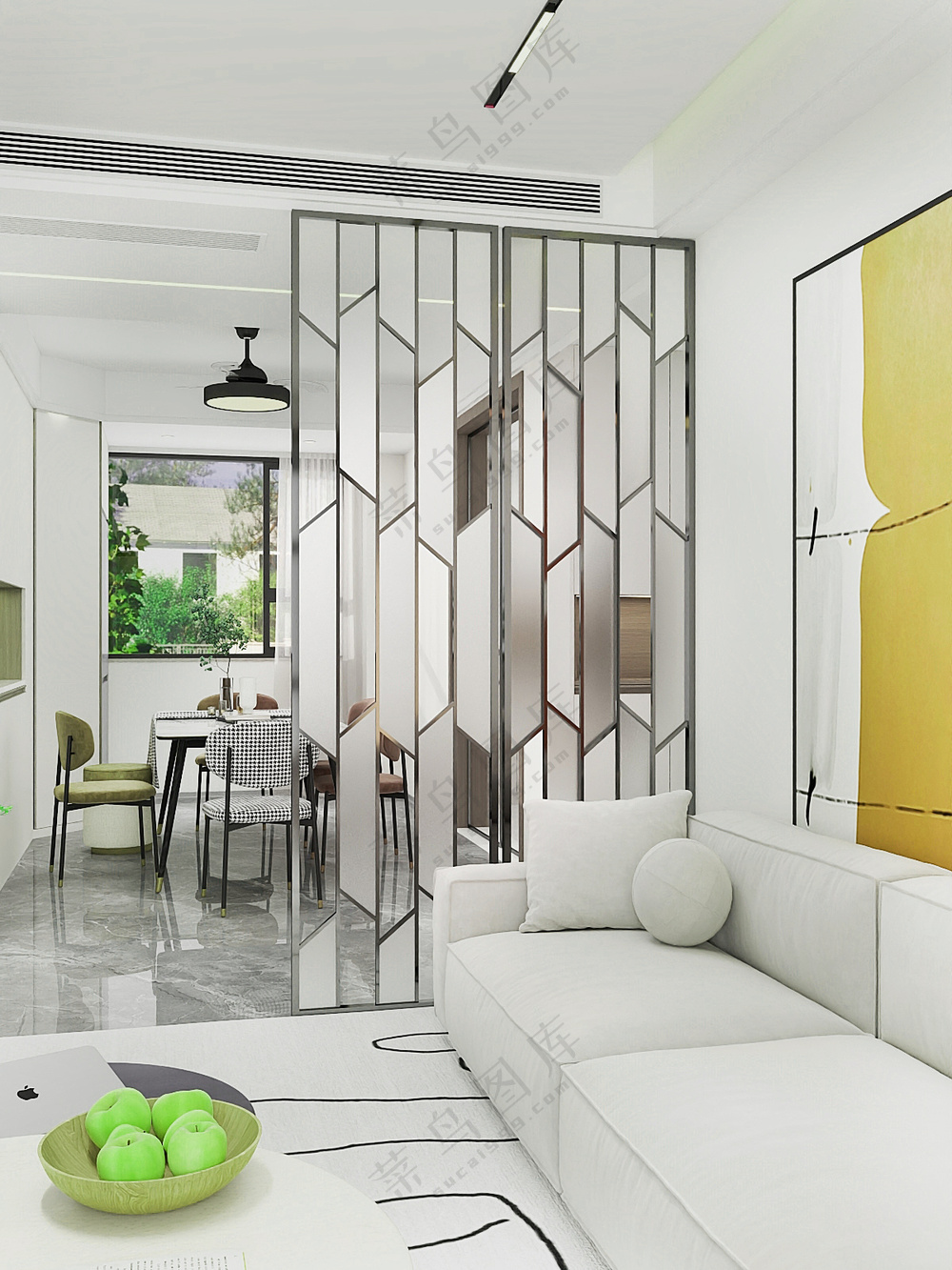 建材-效果图-屏风隔断-高清无水印