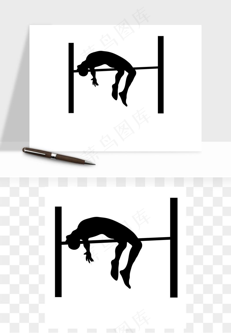 运动人物剪影矢量
