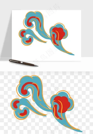 国潮敦煌云纹祥云云彩png免抠